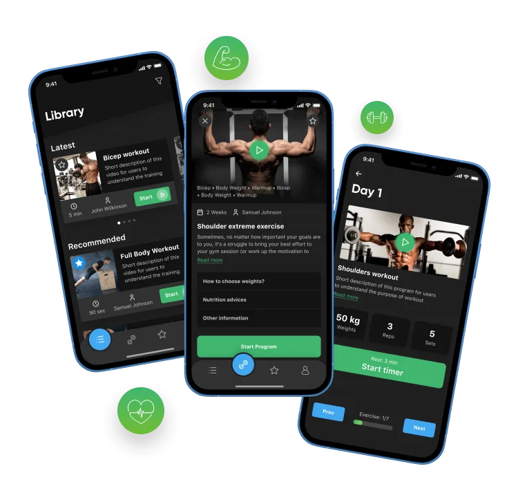 Casual Athlete is a fitness app with personalized workouts, progress tracking, and a motivational interface.. mobile.