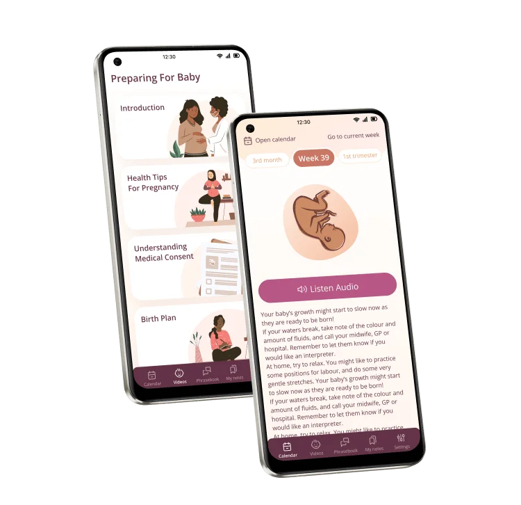 MamaTalk is a pregnancy companion app for non-English speaking women in Australia.. mobile.