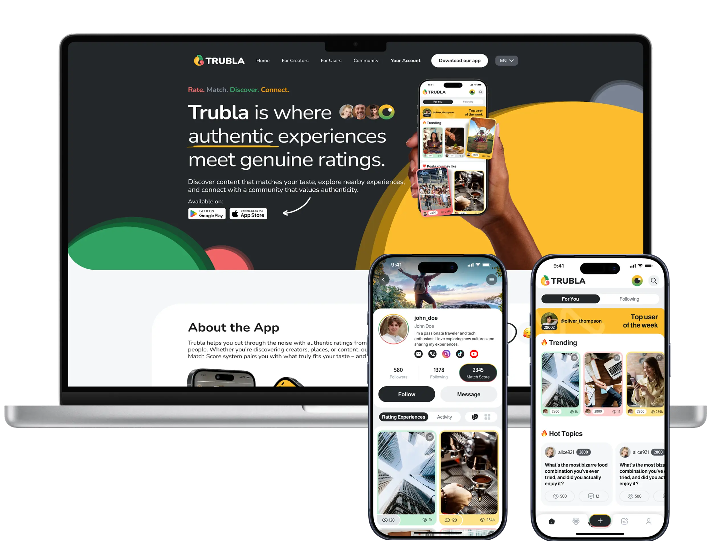 Trubla app. tablet. Trubla background image. tablet.