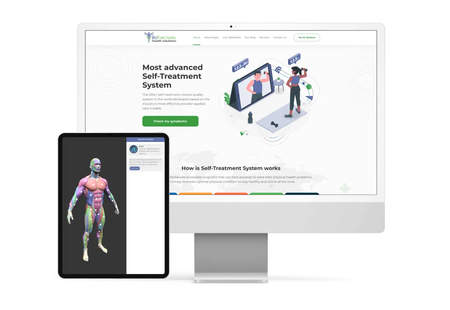 Youmari app - AI-powered physiotherapy and recovery platform developed by Urlaunched. tablet.