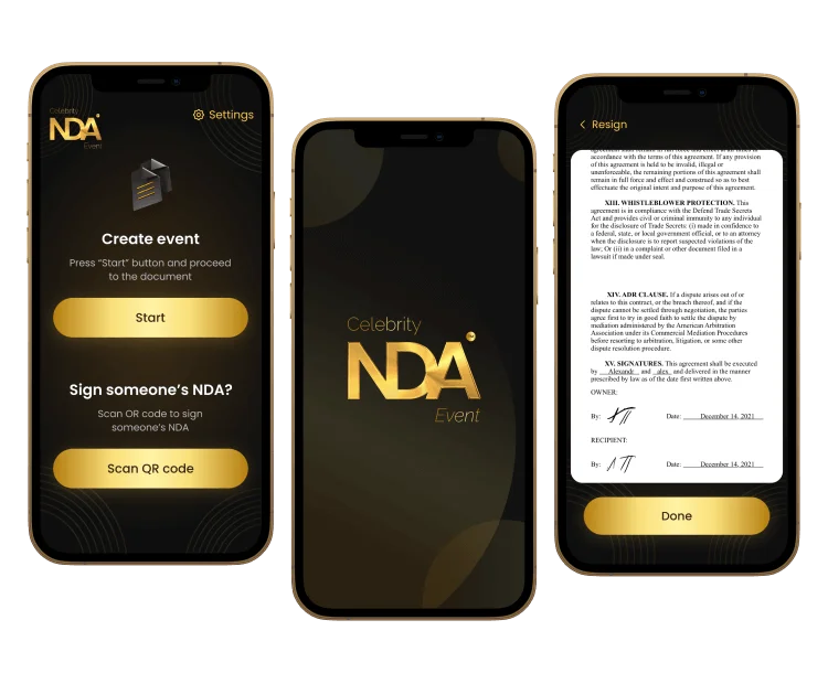 Celebrity NDA helps high-profile professionals protect their privacy with mobile non-disclosure agreements. mobile.